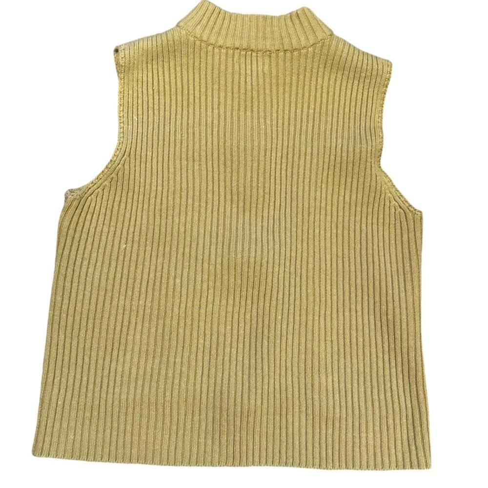 Designer Studio Originals Women’s Size Medium Suede and Cableknit Sweater Vest - Picture 2 of 5